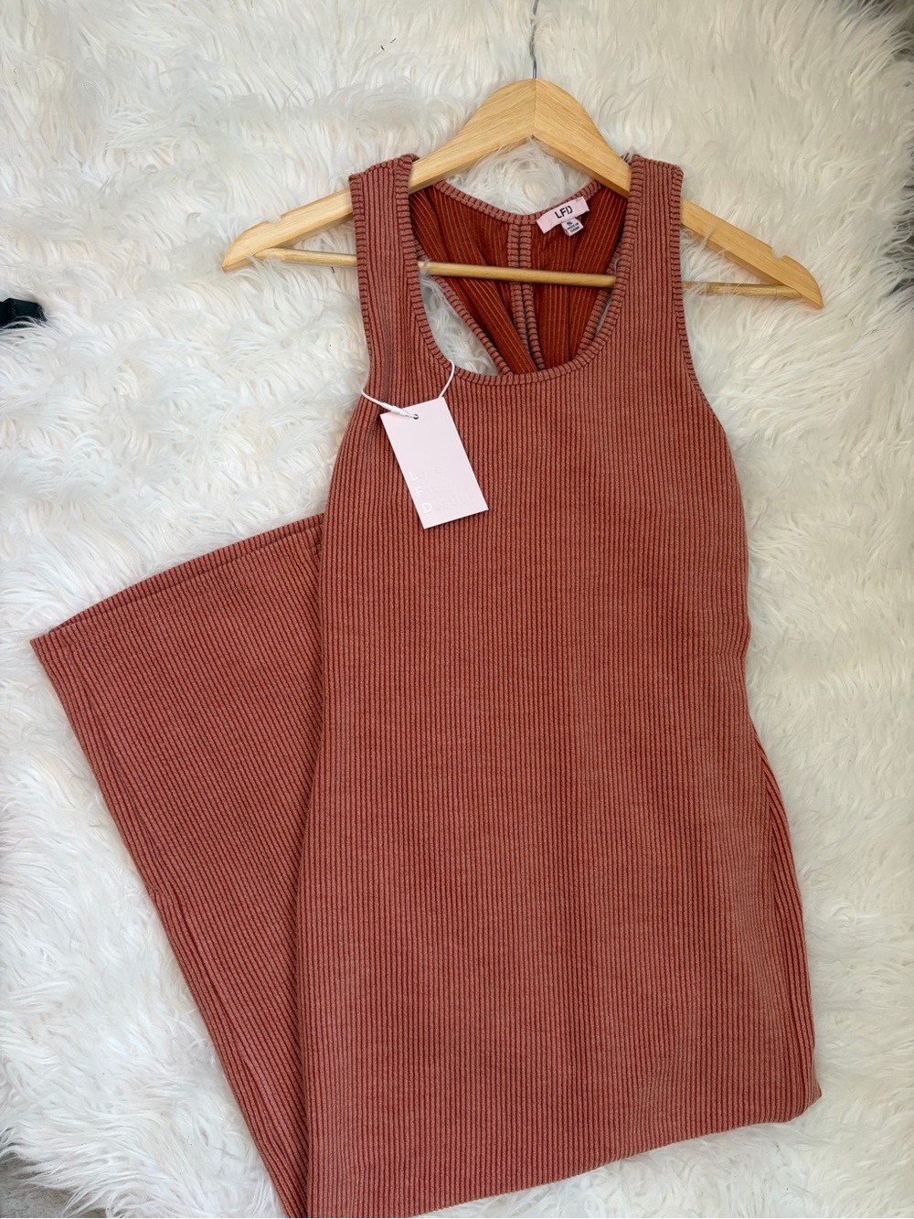 Ribbed Sleeveless Maxi Dress in Dusty Rose - Picture 5 of 7